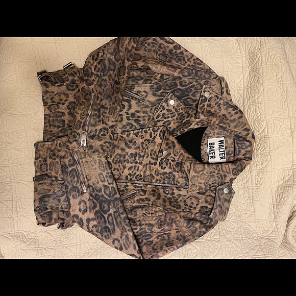 Walter baker leather leopard jacket - Picture 1 of 2